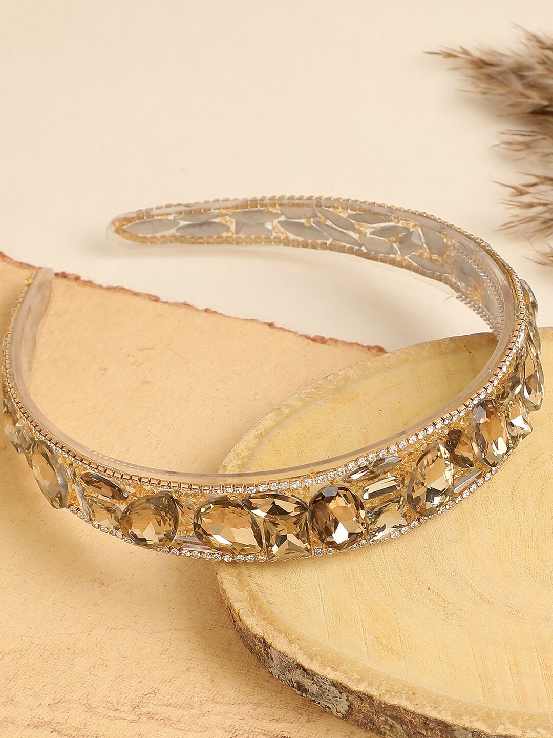 

SOHI Women Gold-Toned Beaded Hairband