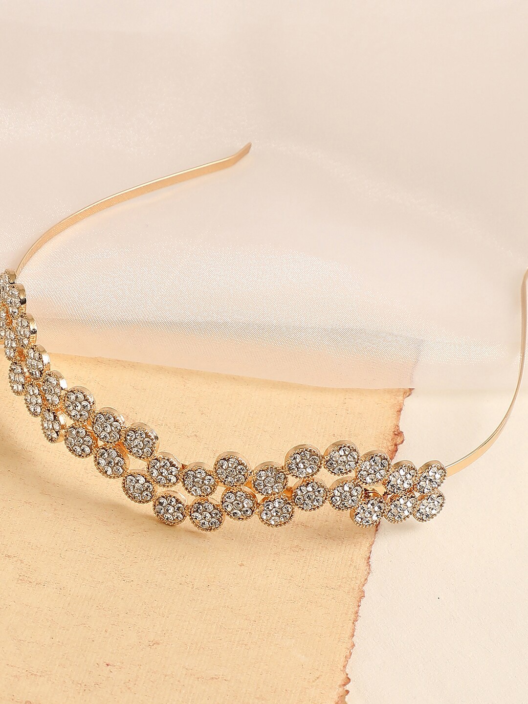 

SOHI Women Gold-Toned & White Hairband