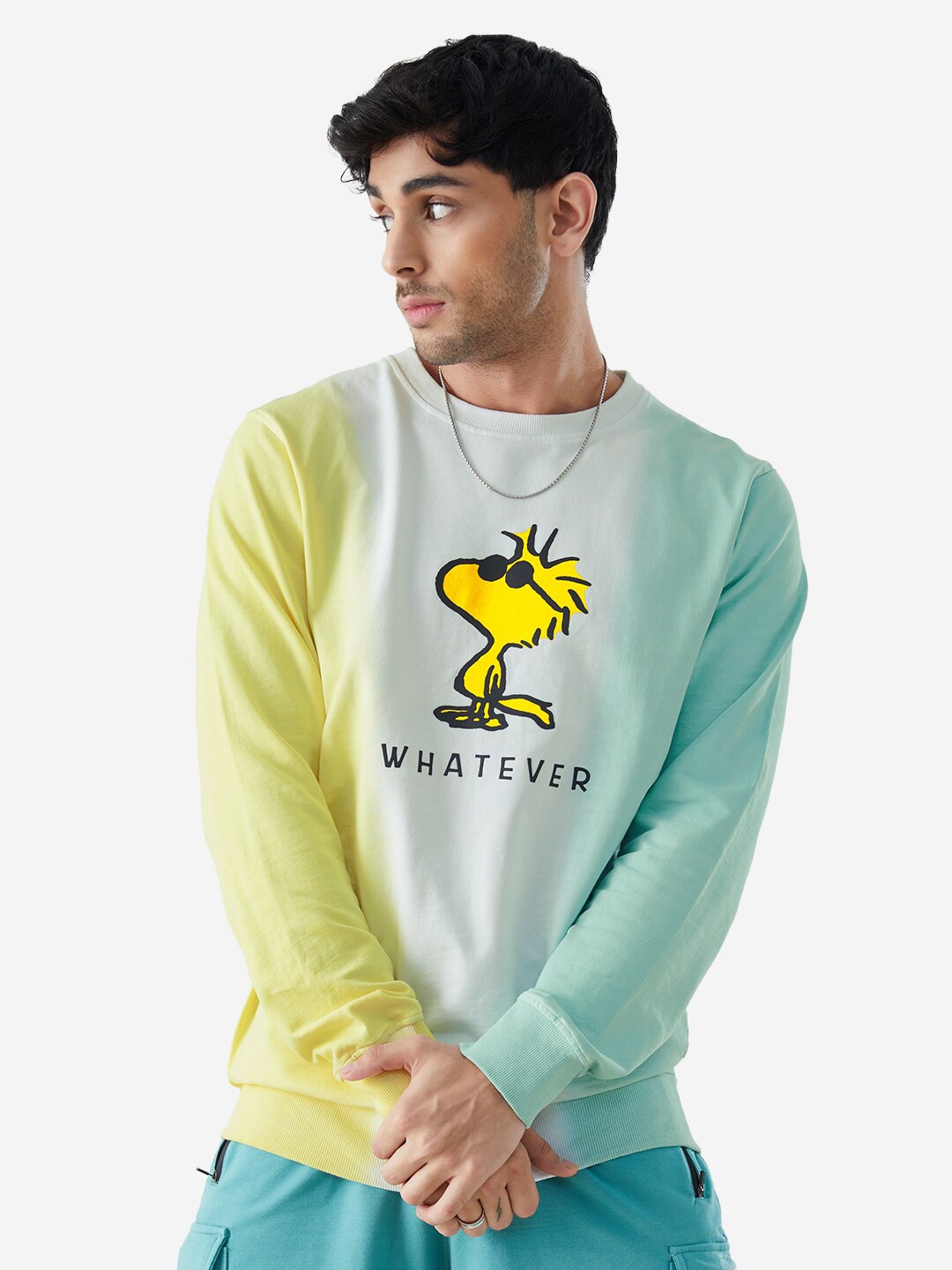

The Souled Store Men Pure Cotton Peanuts Stay Cool Printed Sweatshirt, Green