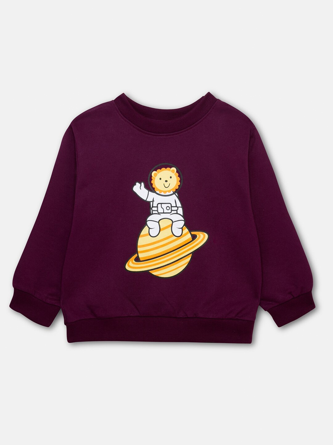 

Cuddles for Cubs Unisex Kids Maroon Printed Sweatshirt