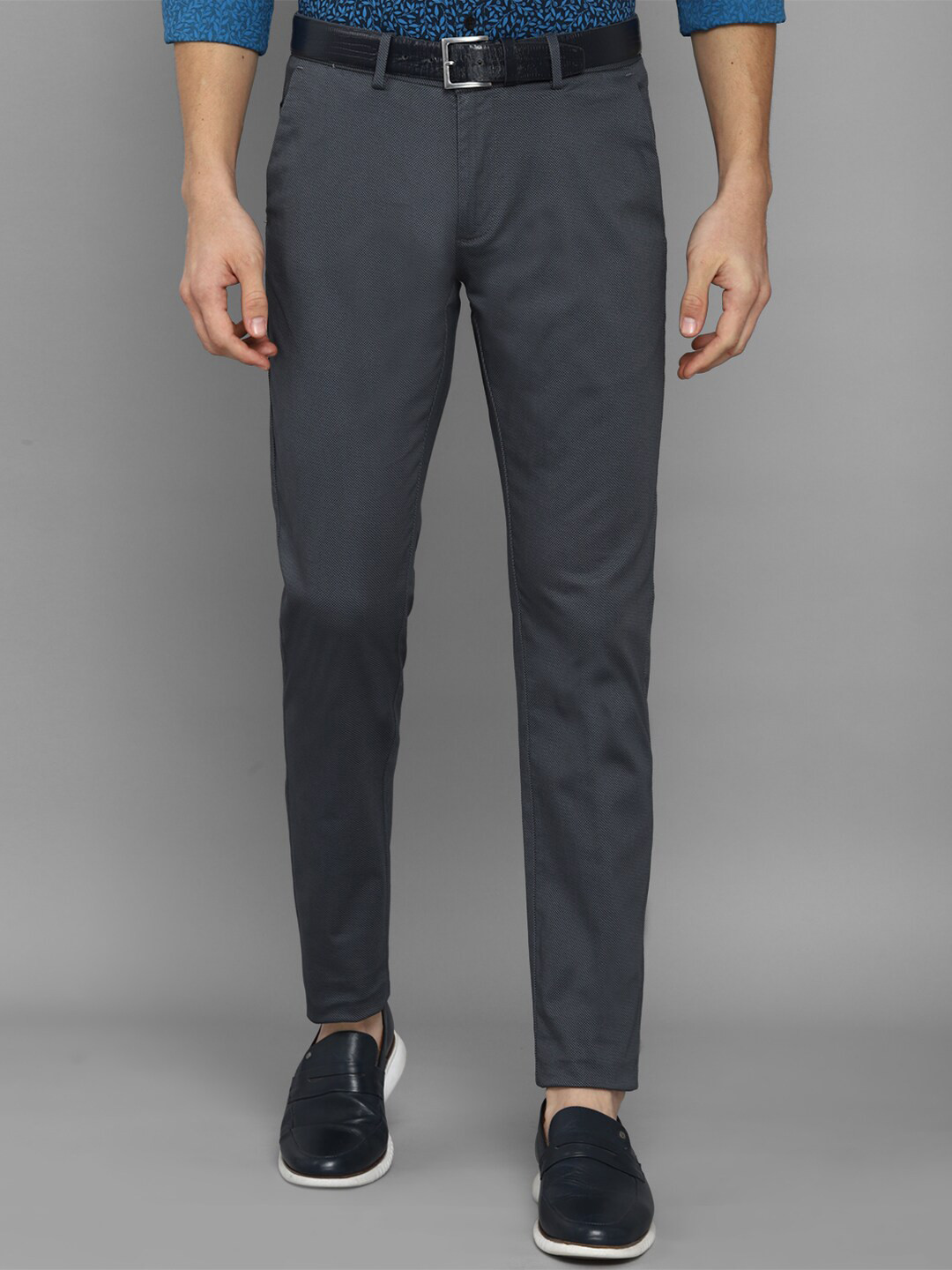 

Allen Solly Men Navy Blue Slim Fit Formal Trousers