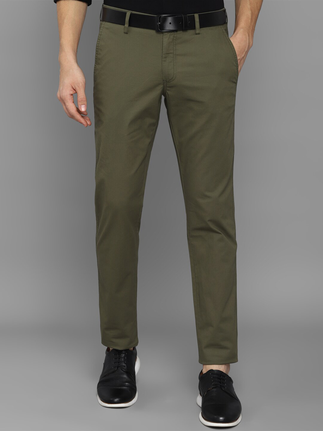 

Allen Solly Men Olive Green Slim Fit Chinos Trousers