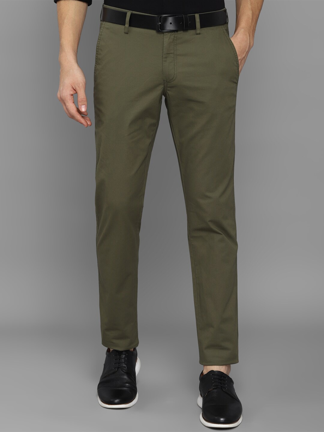 

Allen Solly Men Olive Green Slim Fit Chinos Trousers