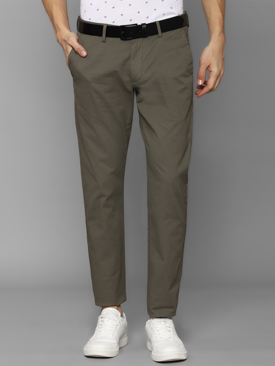 

Allen Solly Men Olive Green Slim Fit Trouser