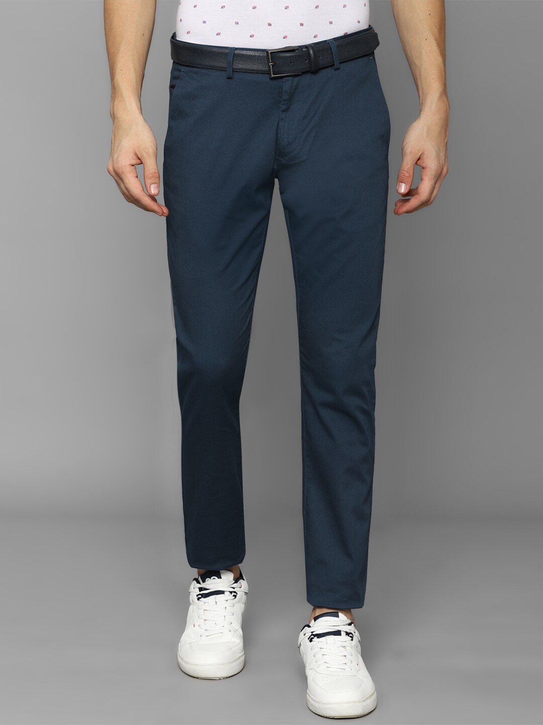 

Allen Solly Men Navy Blue Slim Fit Chinos Trousers