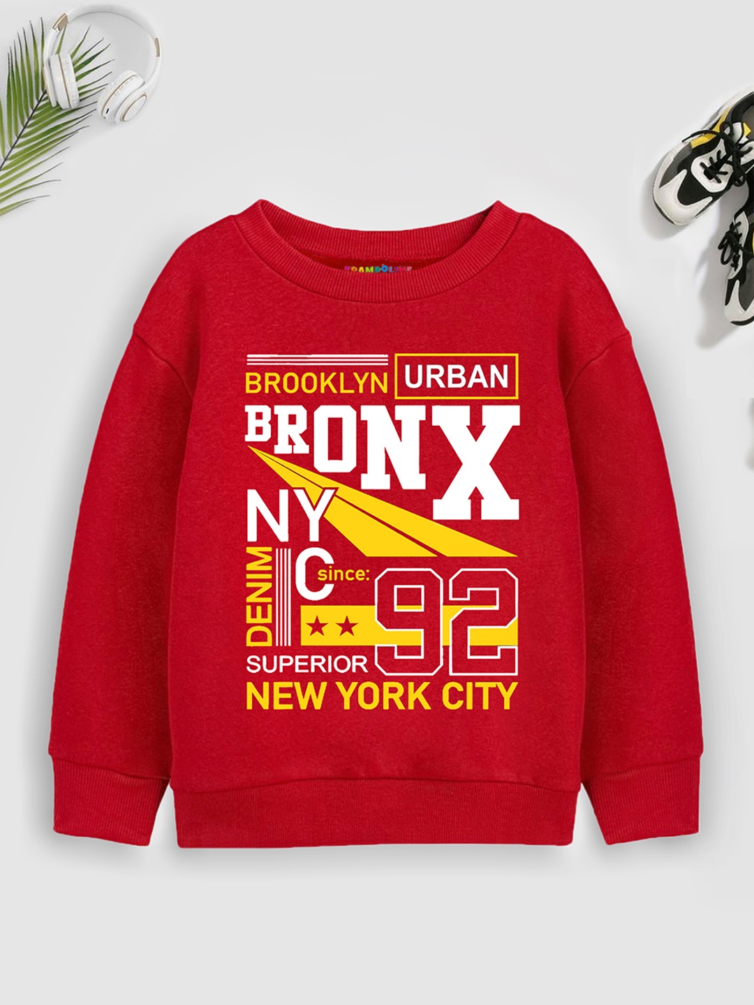 

Trampoline Boys Red Printed Sweatshirt