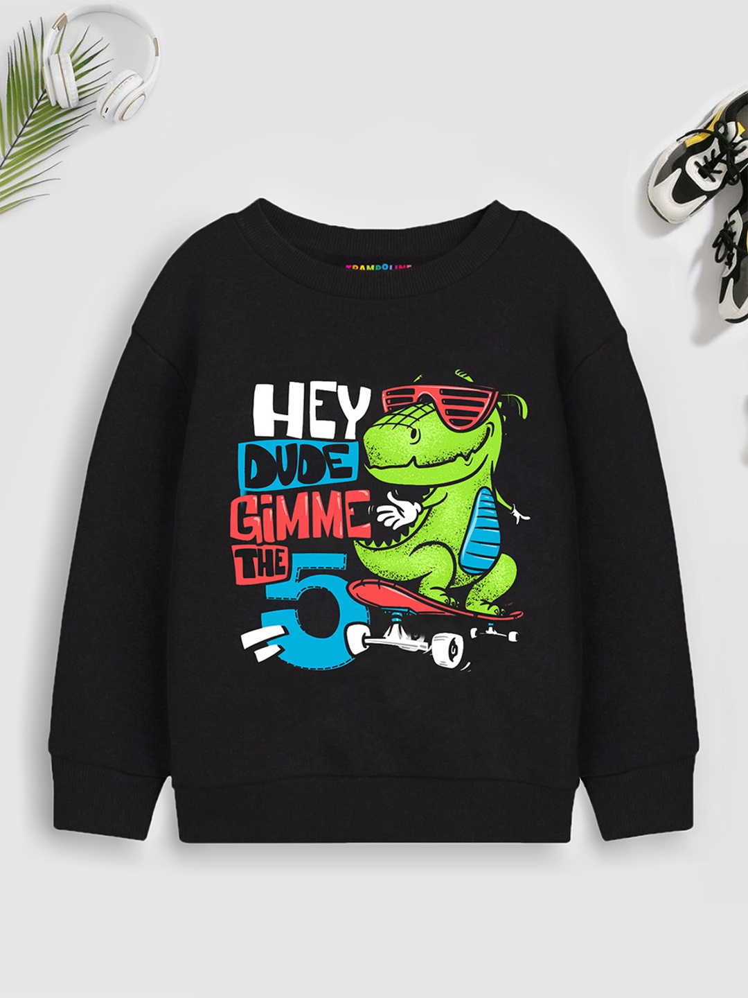 

Trampoline Boys Black Printed Sweatshirt