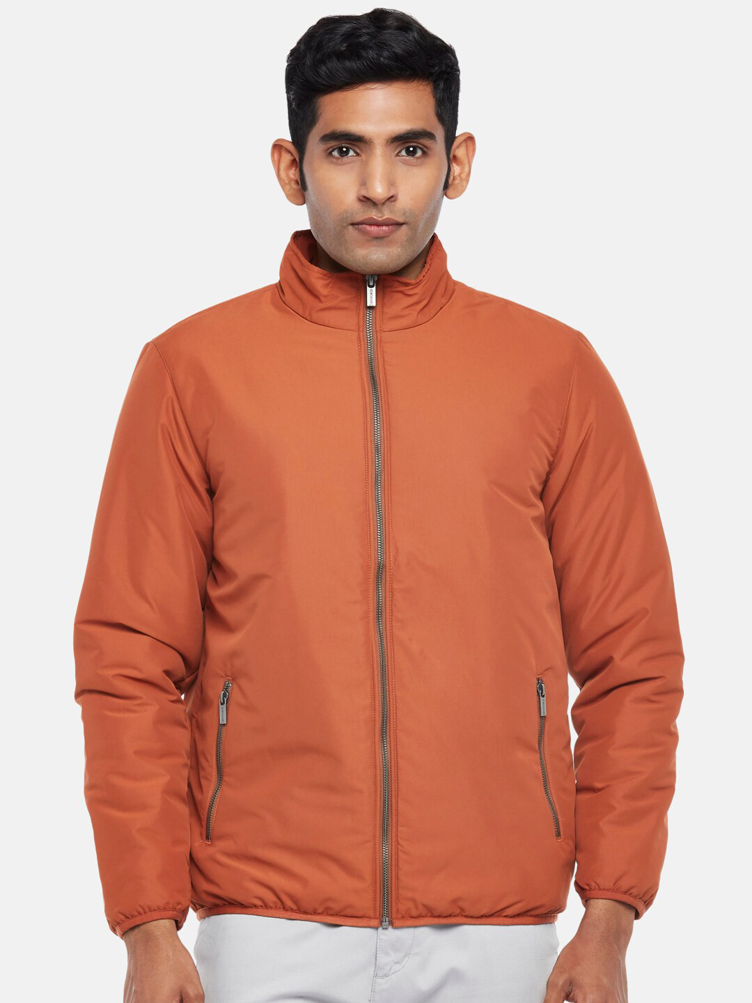 

BYFORD by Pantaloons Men Rusty Brown Solid Puffer Jacket, Rust