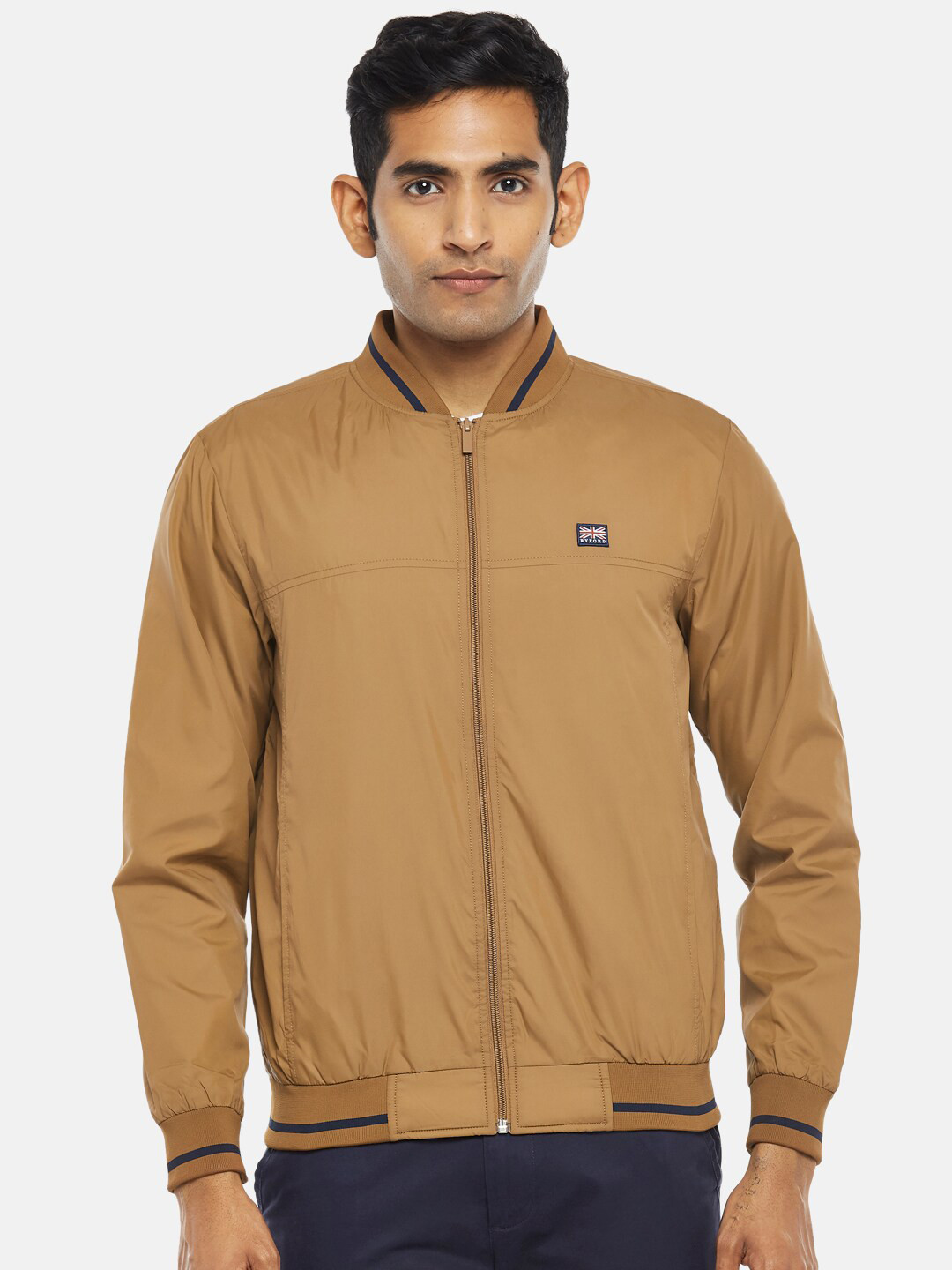 

BYFORD by Pantaloons Men Brown Solid Bomber Jacket