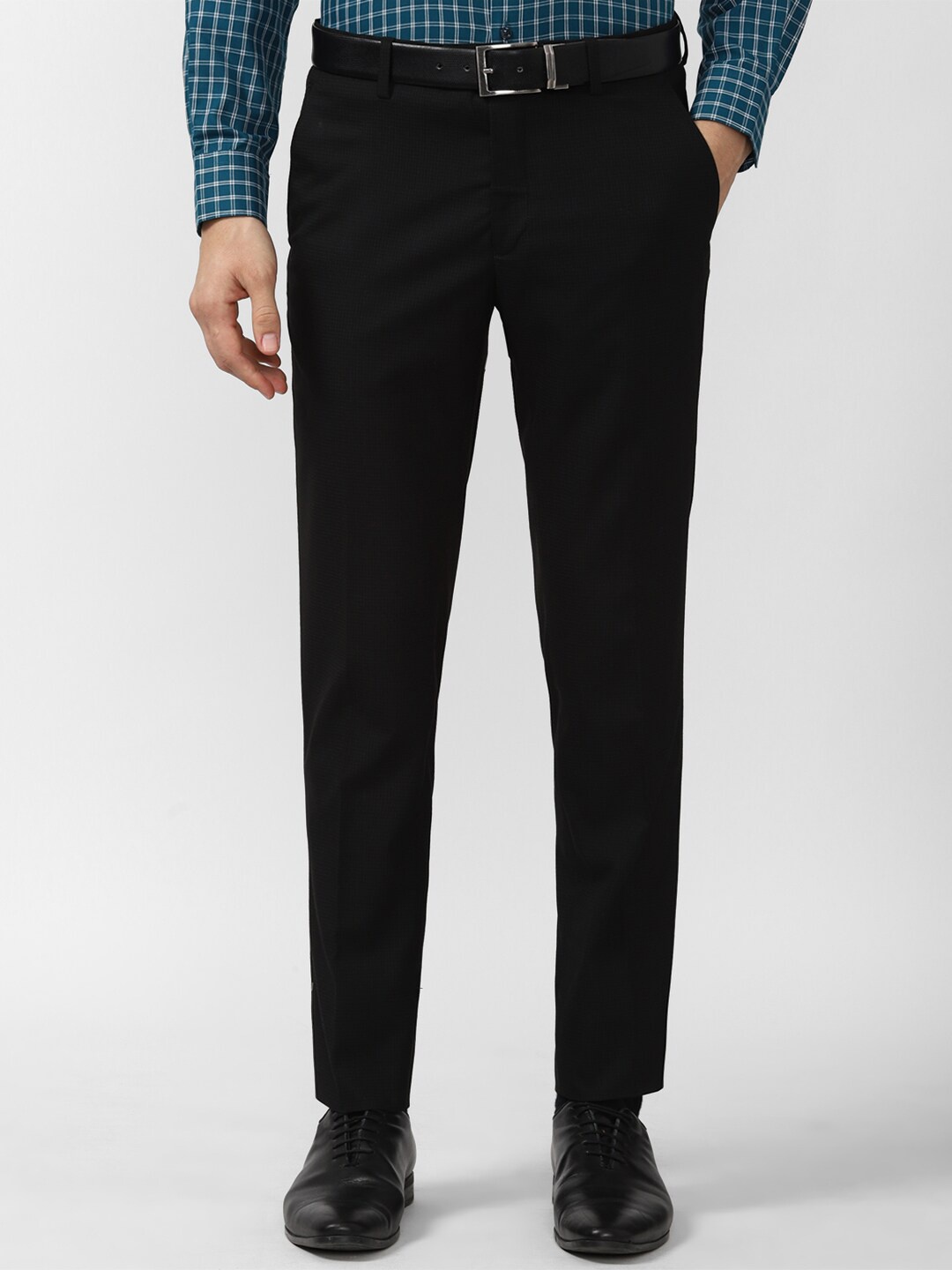 

Peter England Men Black Formal Trousers