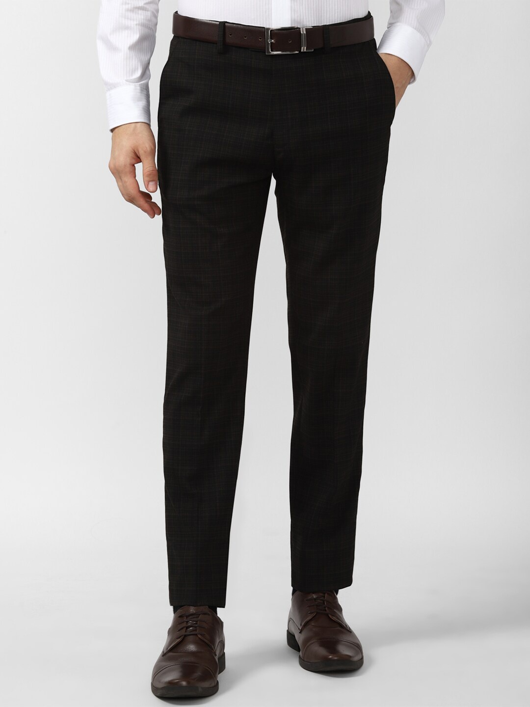 

Peter England Men Black Checked Slim Fit Formal Trouser