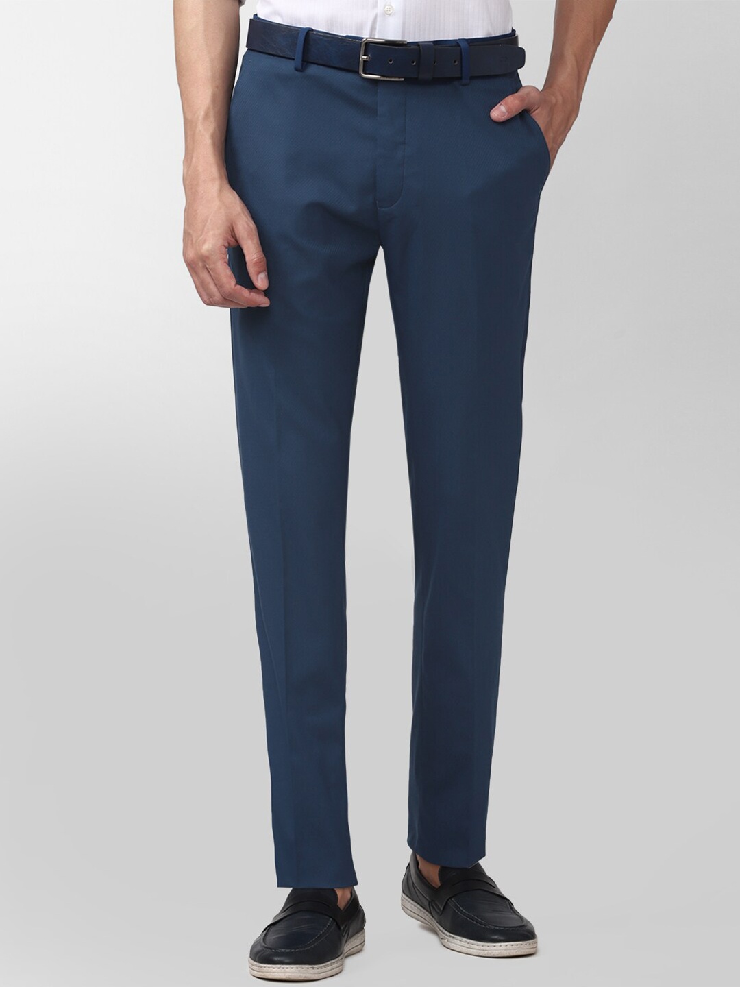 

Peter England Casuals Men Blue Slim Fit Formal Trousers