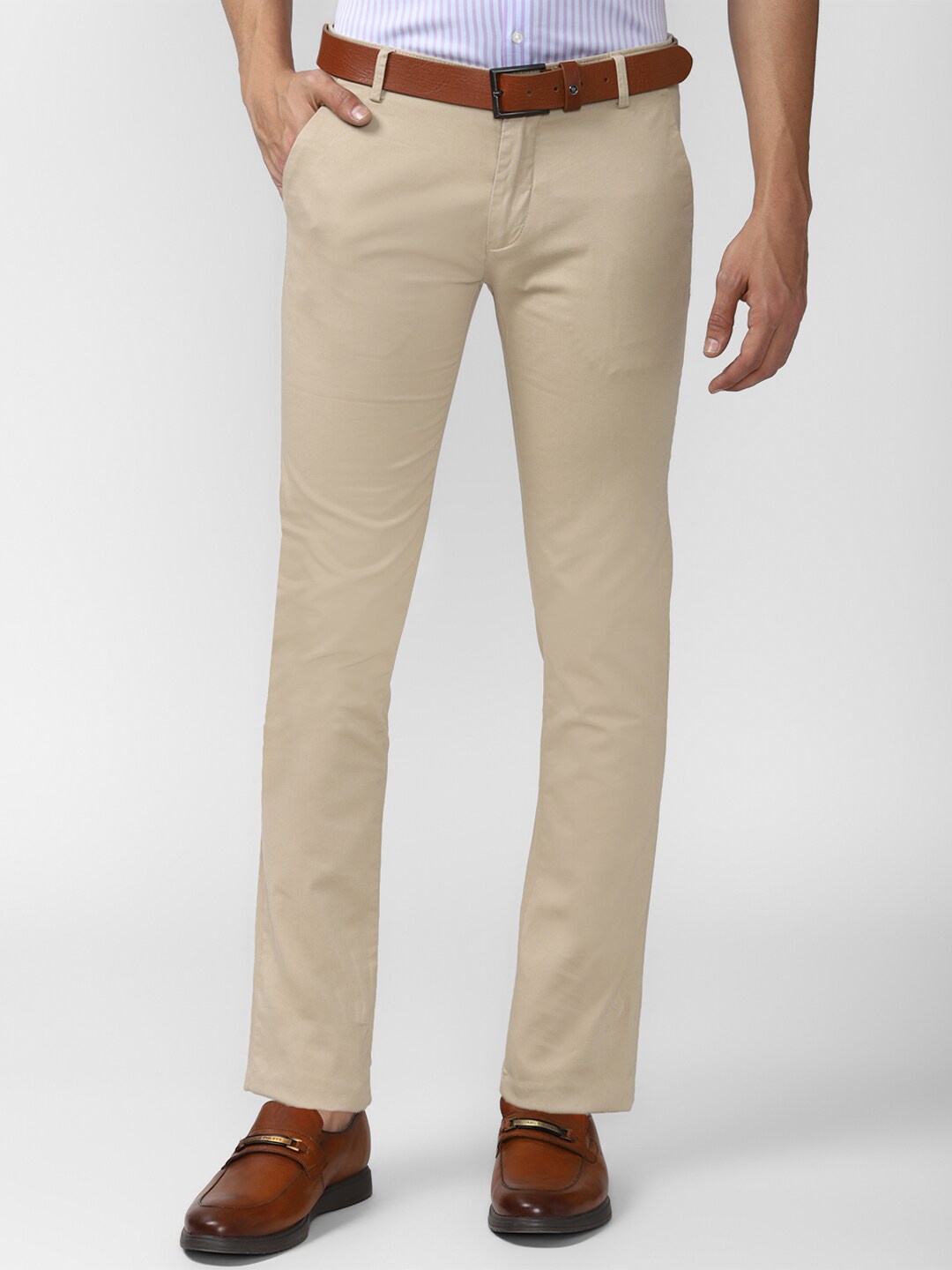 

Peter England Casuals Men Beige Slim Fit Formal Trousers