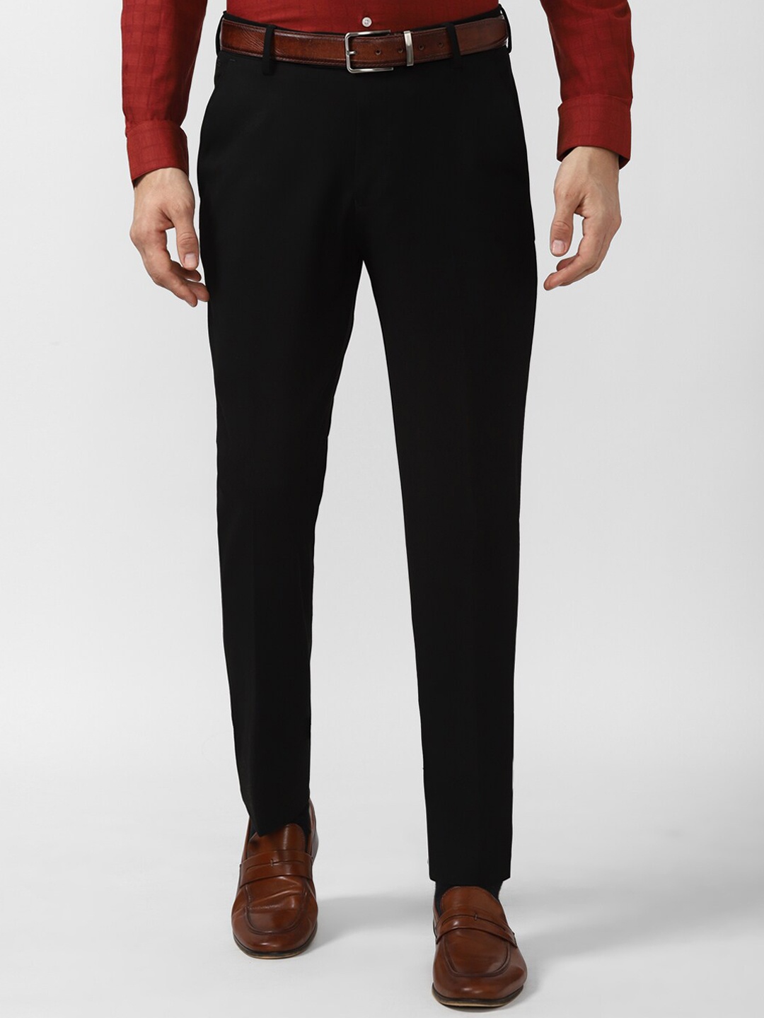 

Peter England Elite Men Black Slim Fit Formal Trousers