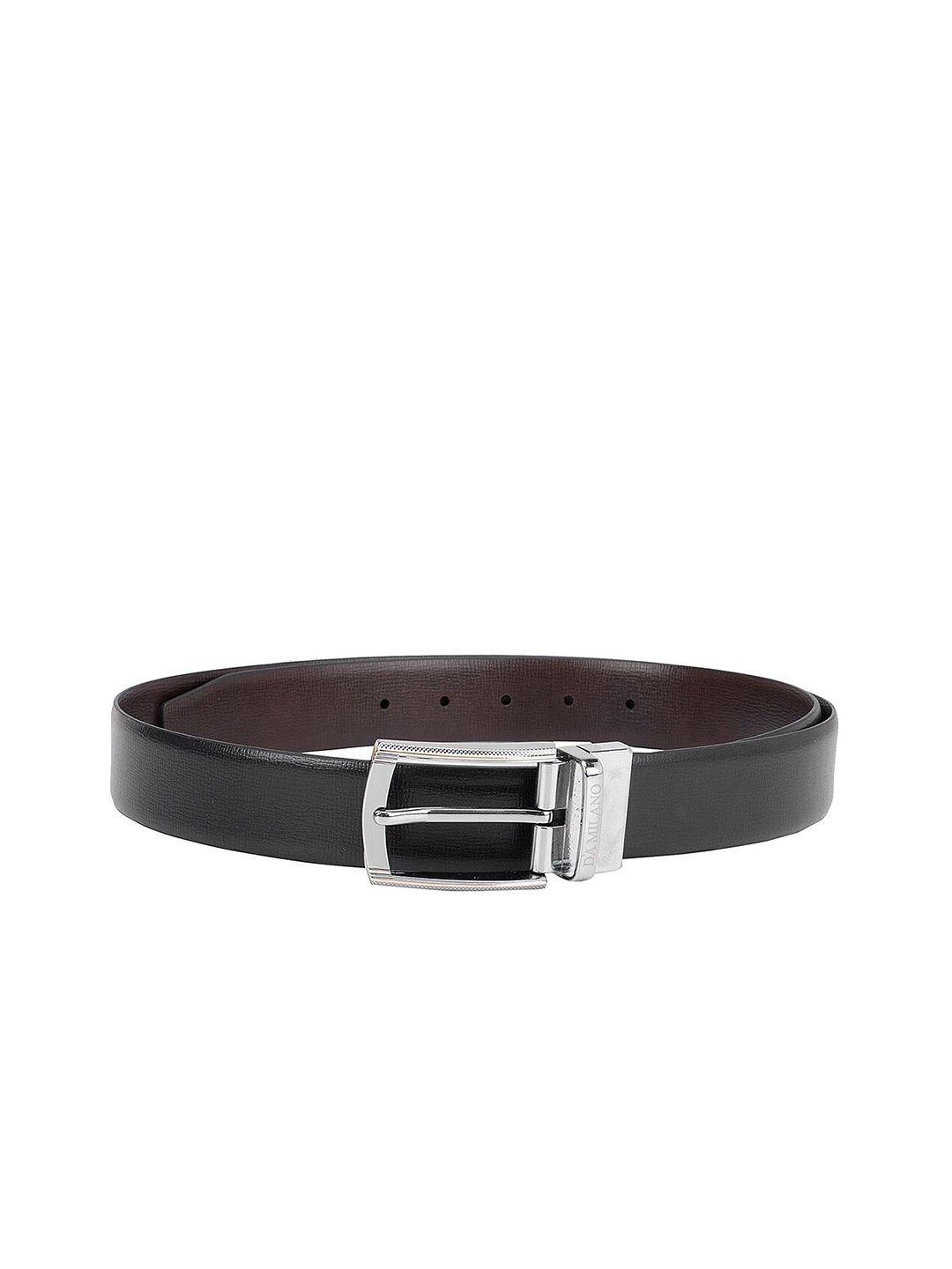 

Da Milano Men Textured Leather Formal Belt, Brown