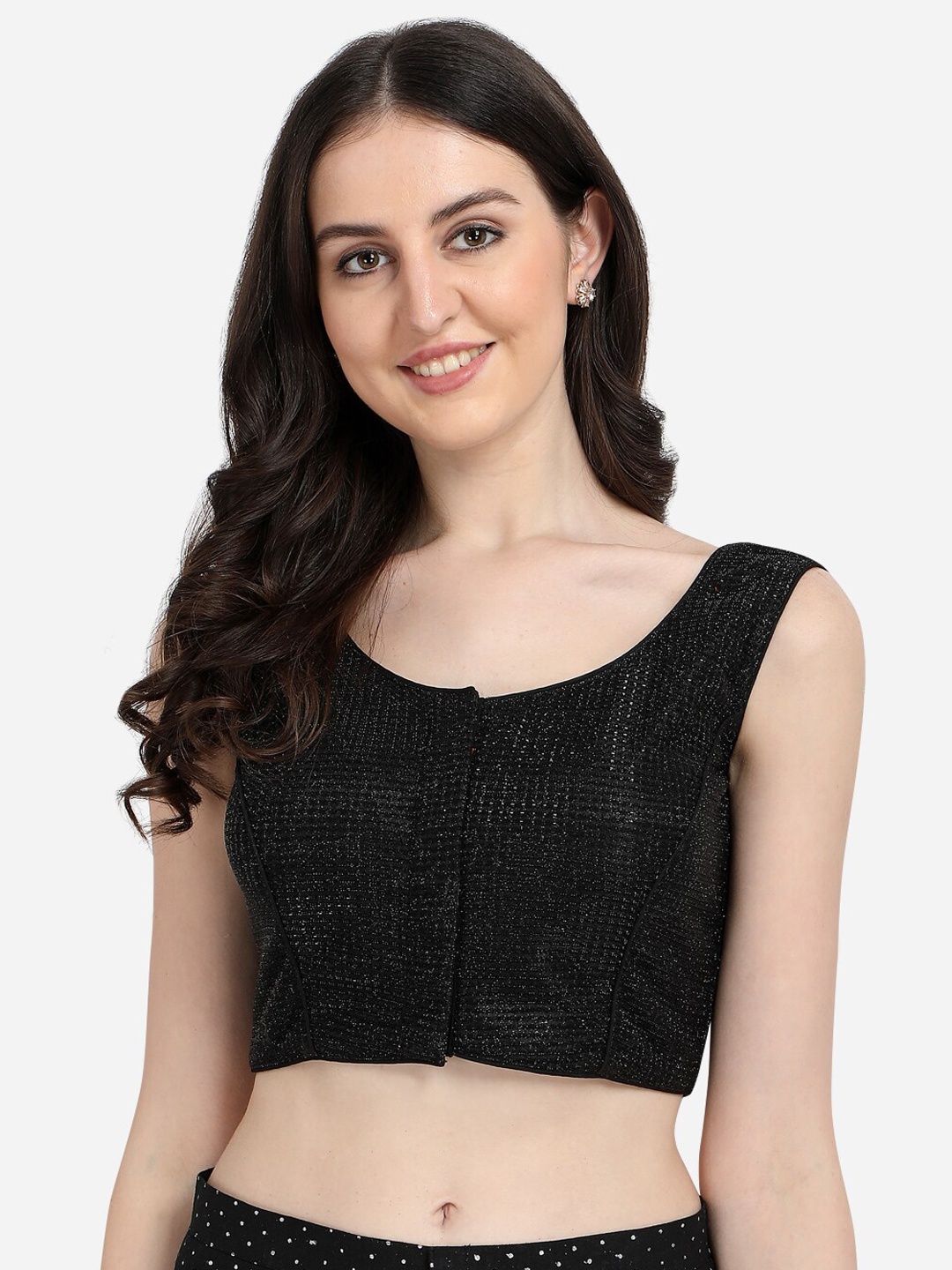 

Fab Viva Women Black Embellished Saree Blouse