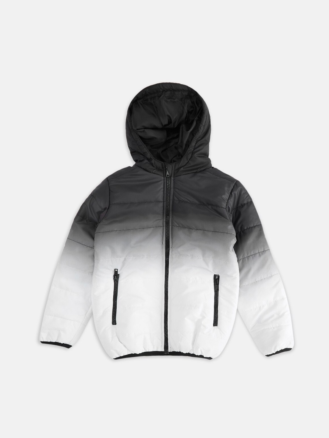

Pantaloons Junior Boys White Black Colourblocked Padded Jacket
