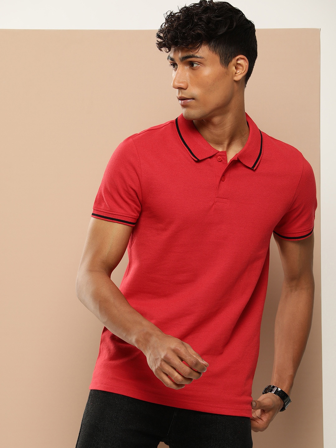 

encore by INVICTUS Polo Collar T-shirt, Red
