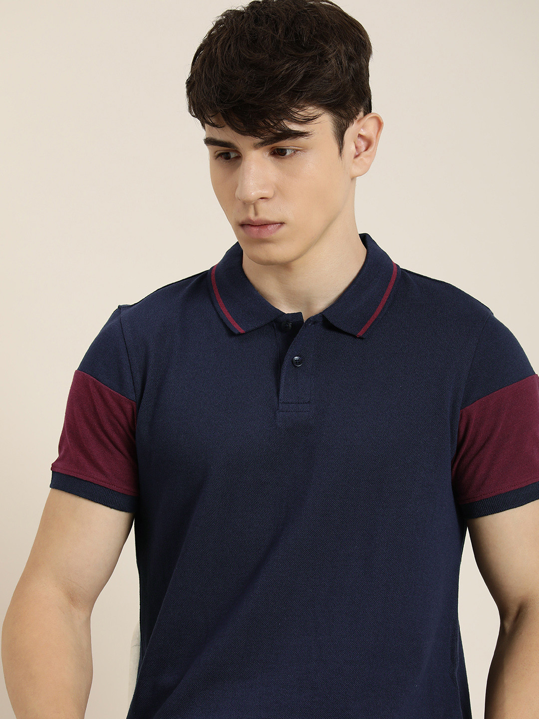 

encore by INVICTUS Polo Collar T-shirt, Navy blue