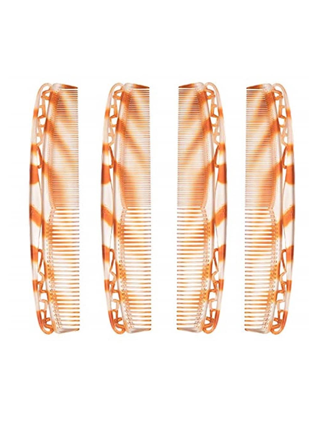 

LILY Set of 4 Brown & Off-White Printed Hair Comb