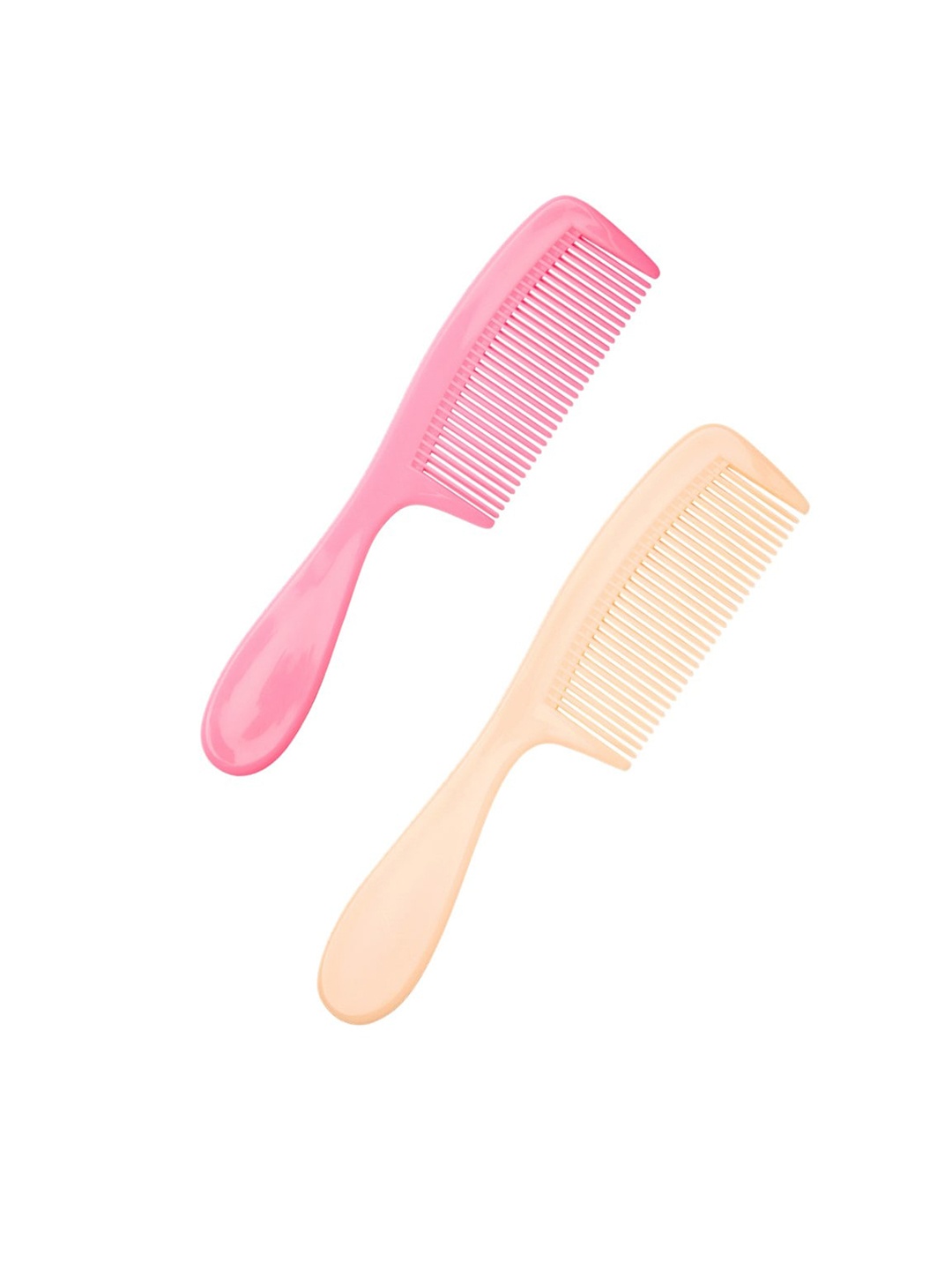 

LILY Set Of 2 Fine Teeth Grooming Handle Combs, Pink