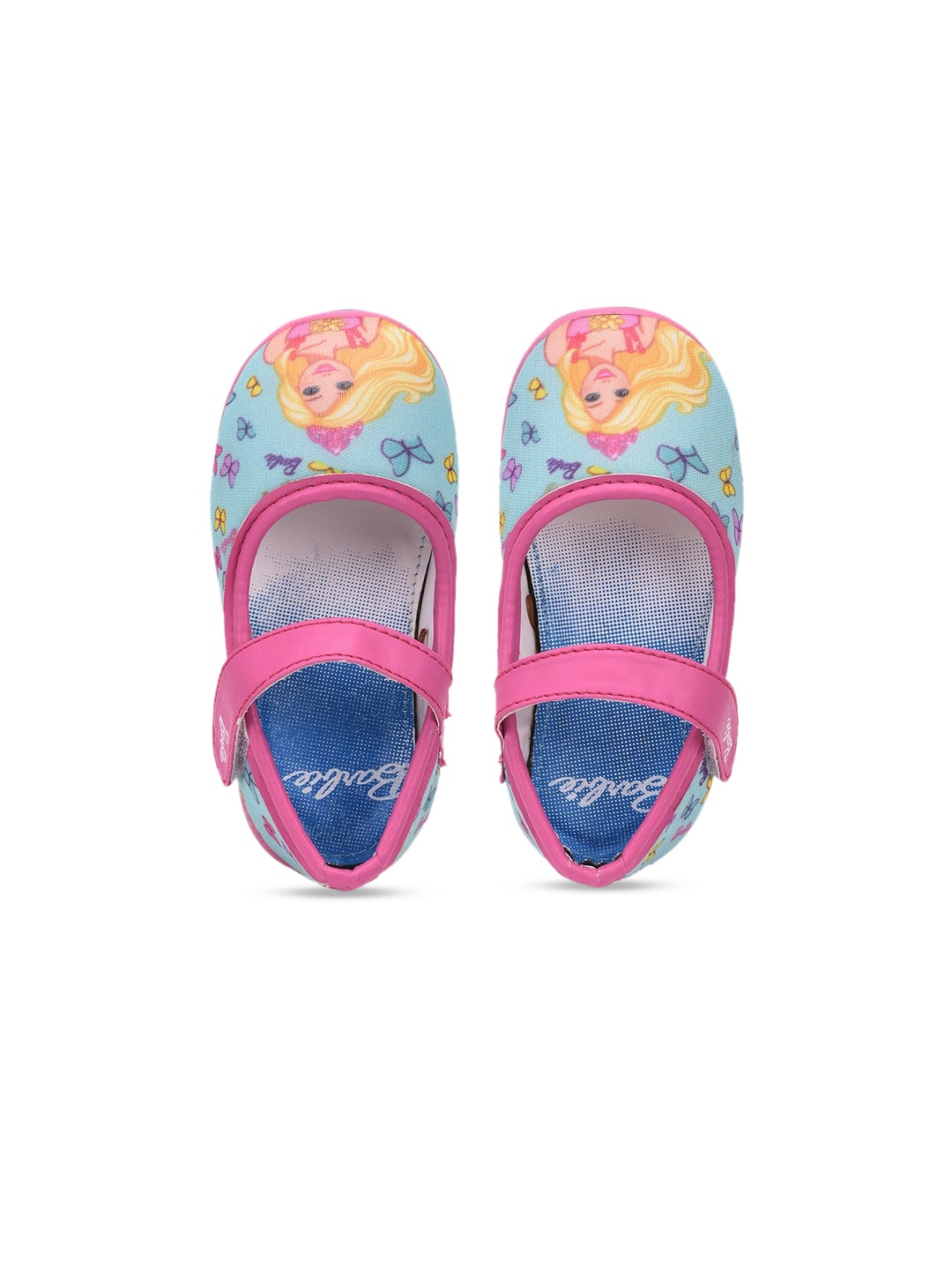 

toothless Girls Sea Green & Pink Barbie Printed Ballerinas Flats