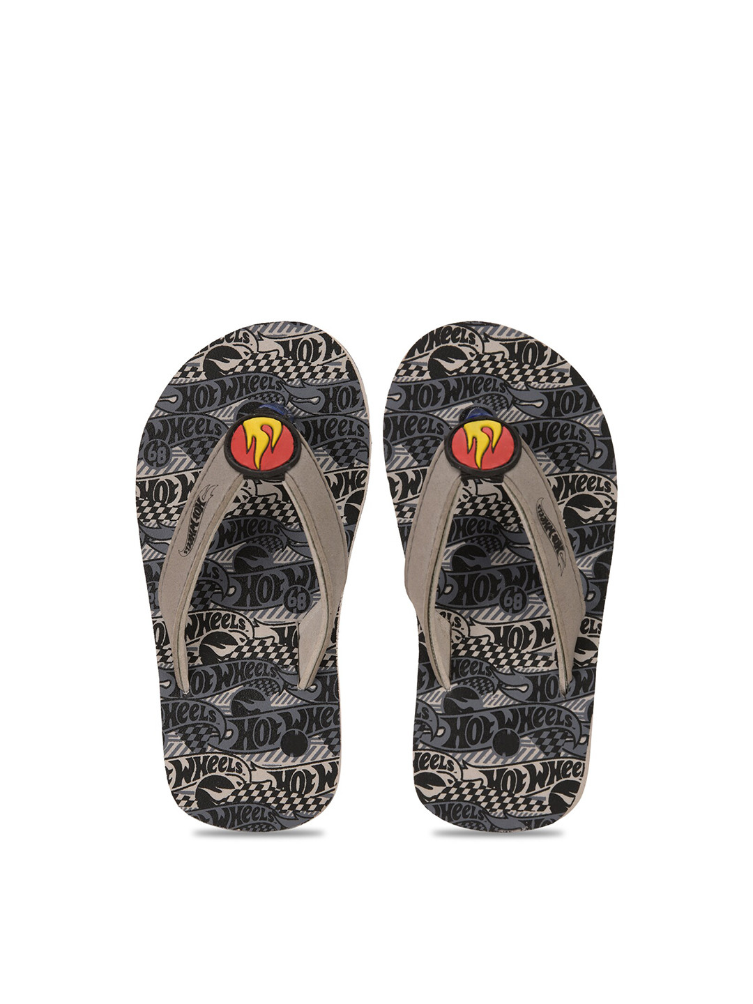 

toothless Boys Grey & Black Printed Rubber Thong Flip-Flops