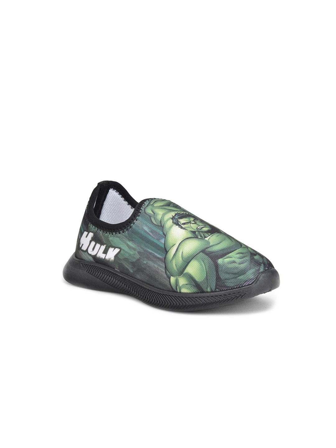 

toothless Boys Green Hulk Printed Slip-On Sneakers