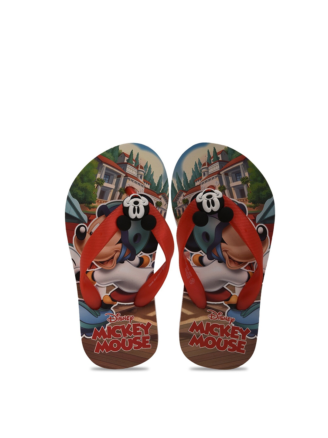 

toothless Boys Red & Brown Printed Rubber Thong Flip-Flops