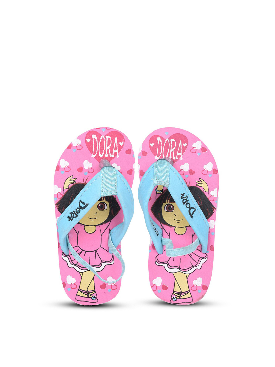 

toothless Girls Pink & Blue Printed Rubber Thong Flip-Flops