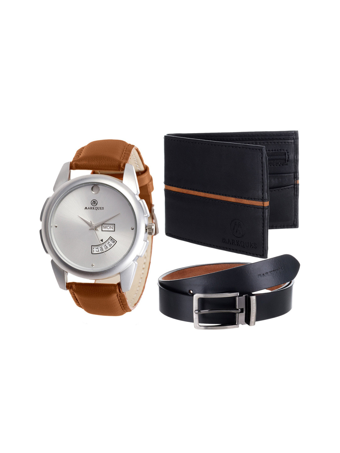 

MARKQUES Men Black Solid Accessory Gift Set STV-770904-EGO-01-EXE-01-Multi