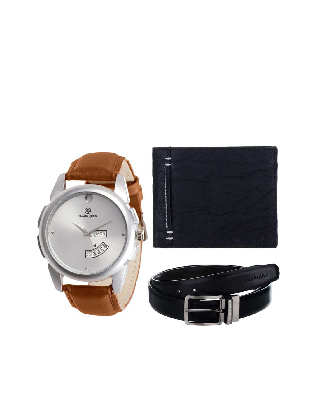 

MARKQUES Men Black Solid Accessory Gift Set STV-770904-MAX-01-NL-01-Multi