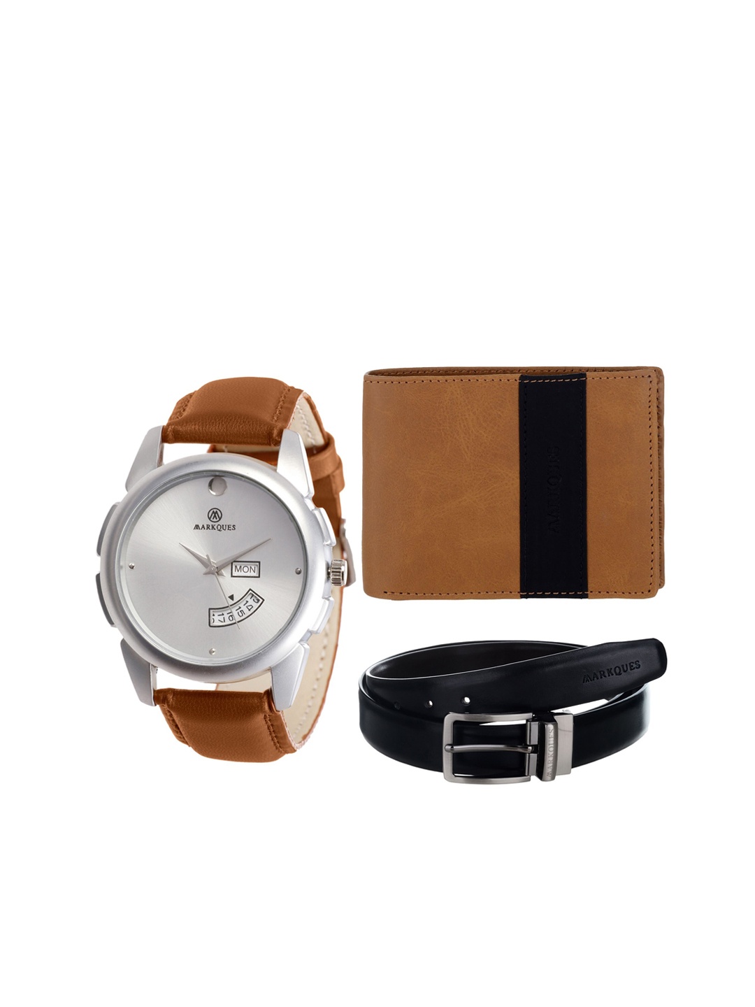 

MARKQUES Men Brown Solid Accessory Gift Set STV-770904-GT-04-NL-01