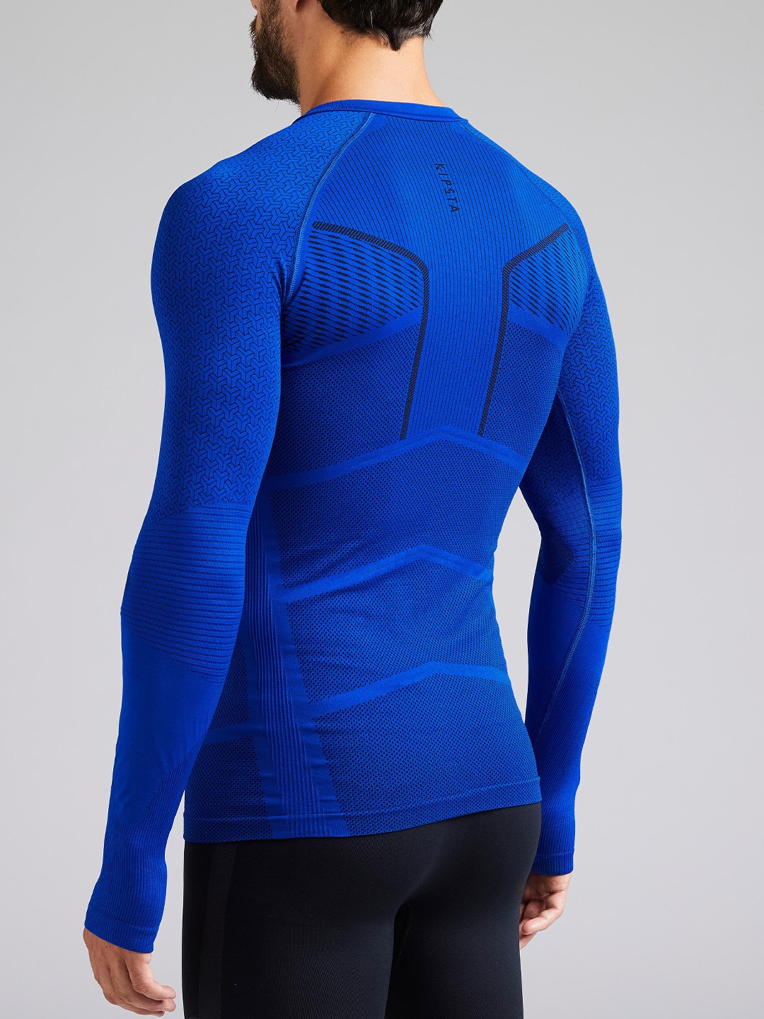 

Kipsta By Decathlon Men Blue Long Raglan Sleeves Round Neck Sports T-shirt