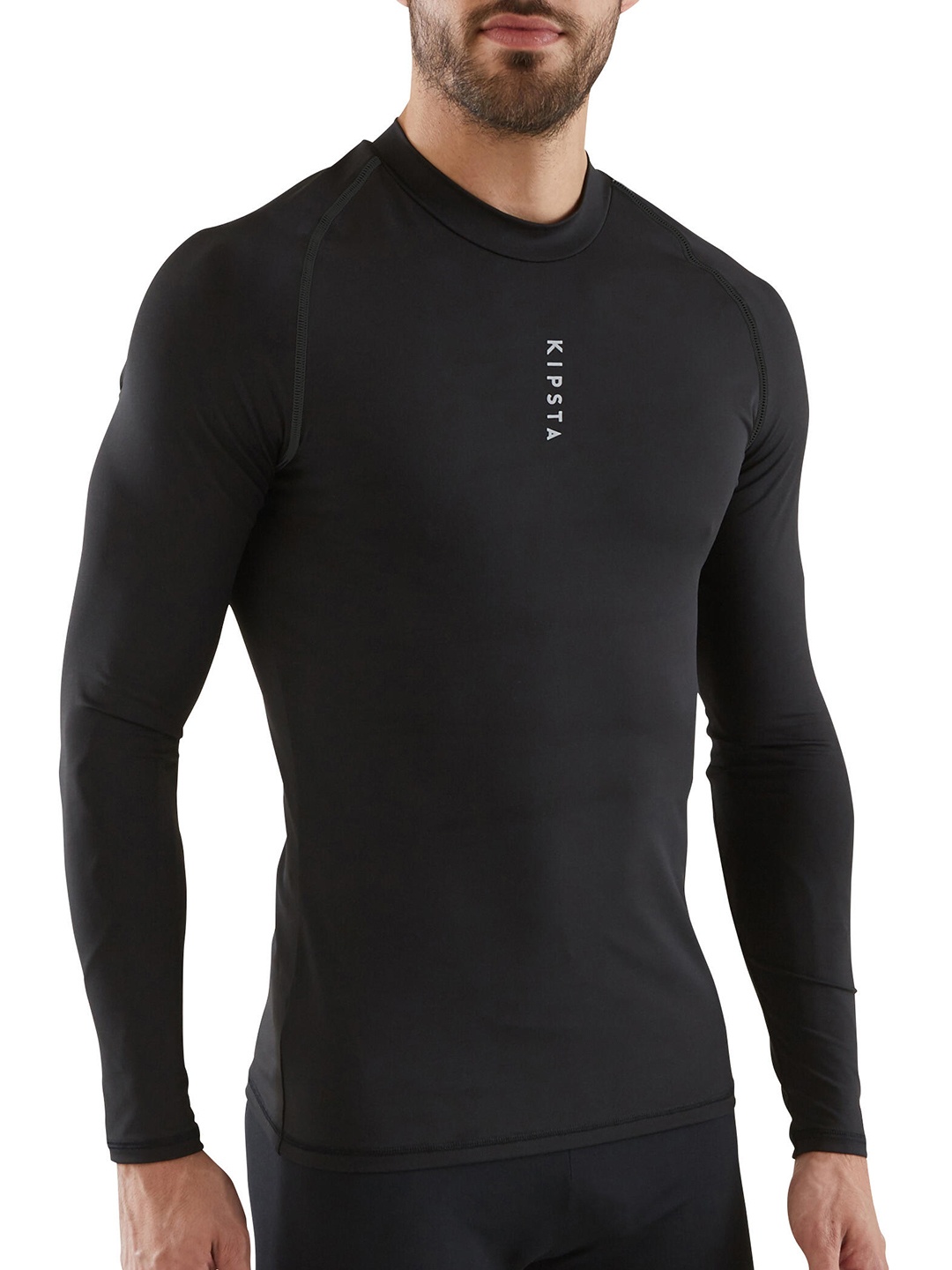 

Kipsta By Decathlon Men Black Keepcomfort Sports Compression Long Sleeve Shirt