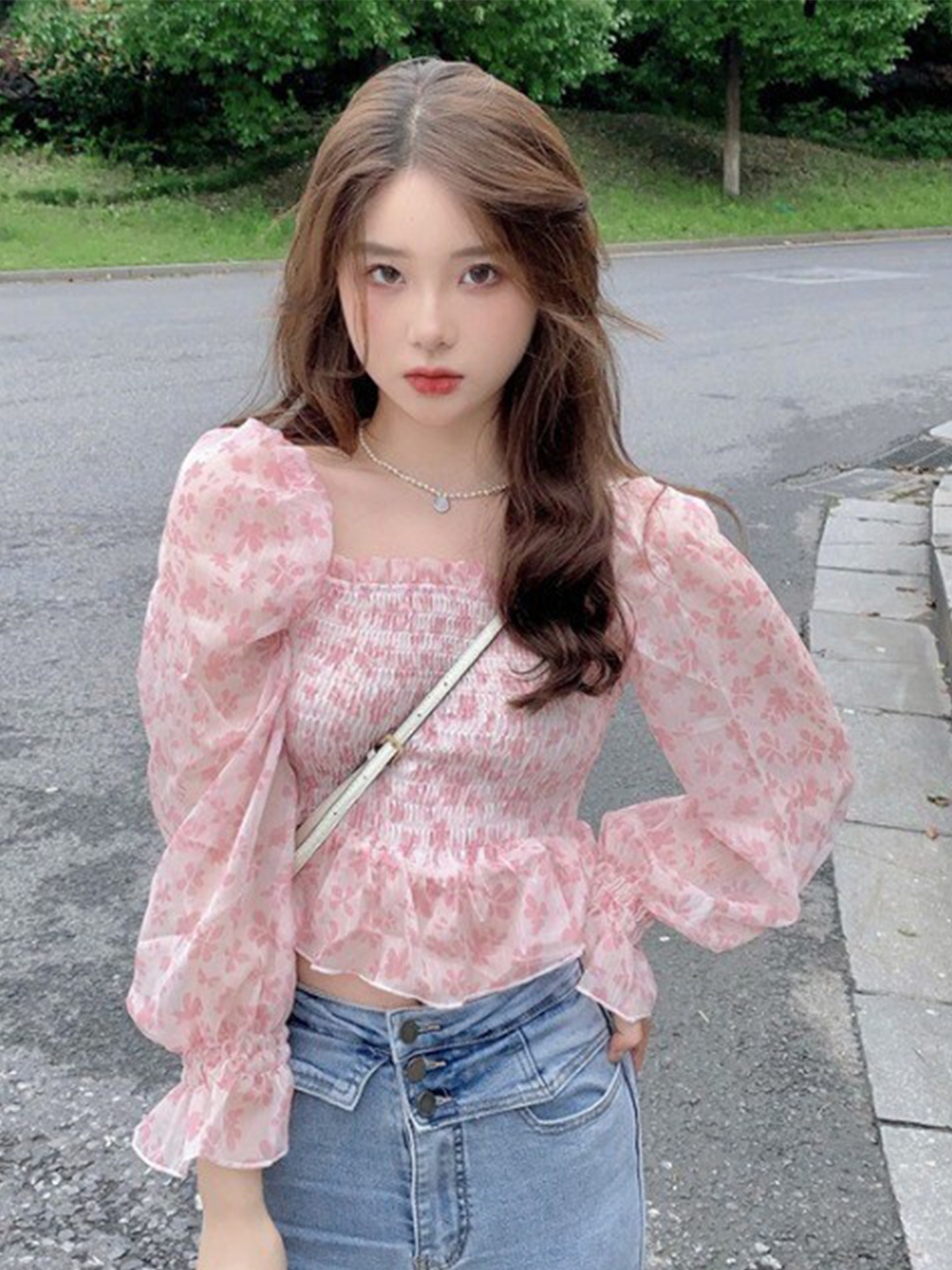 

La Aimee Pink Floral Top