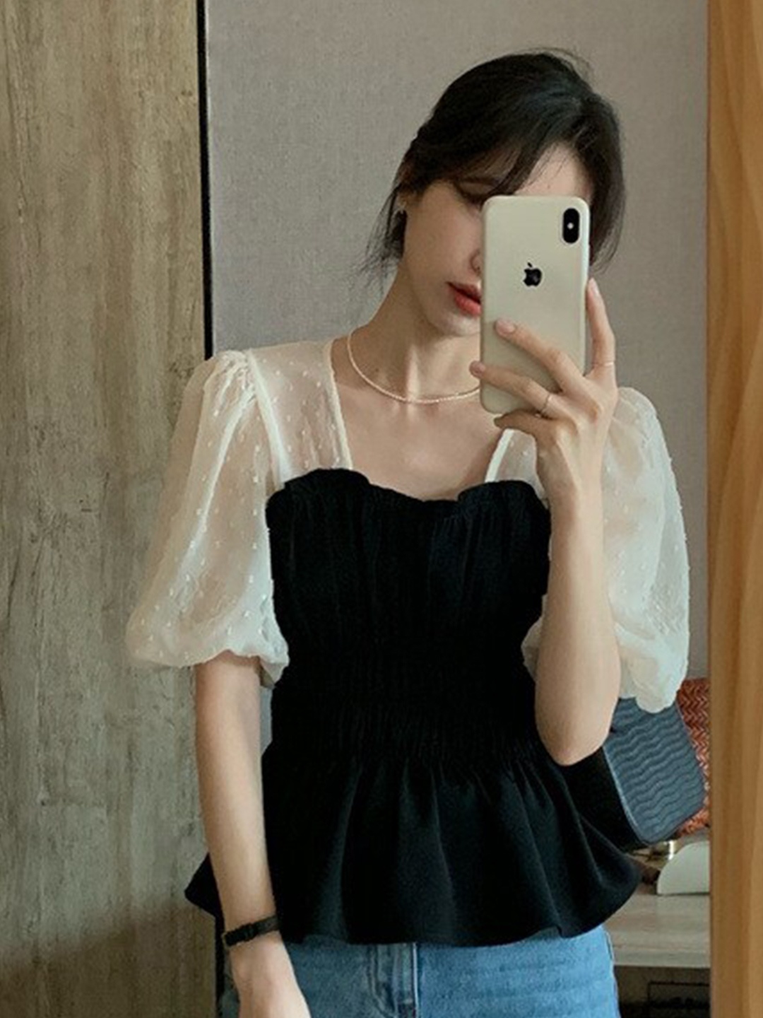 

La Aimee Classy Black Solid Top
