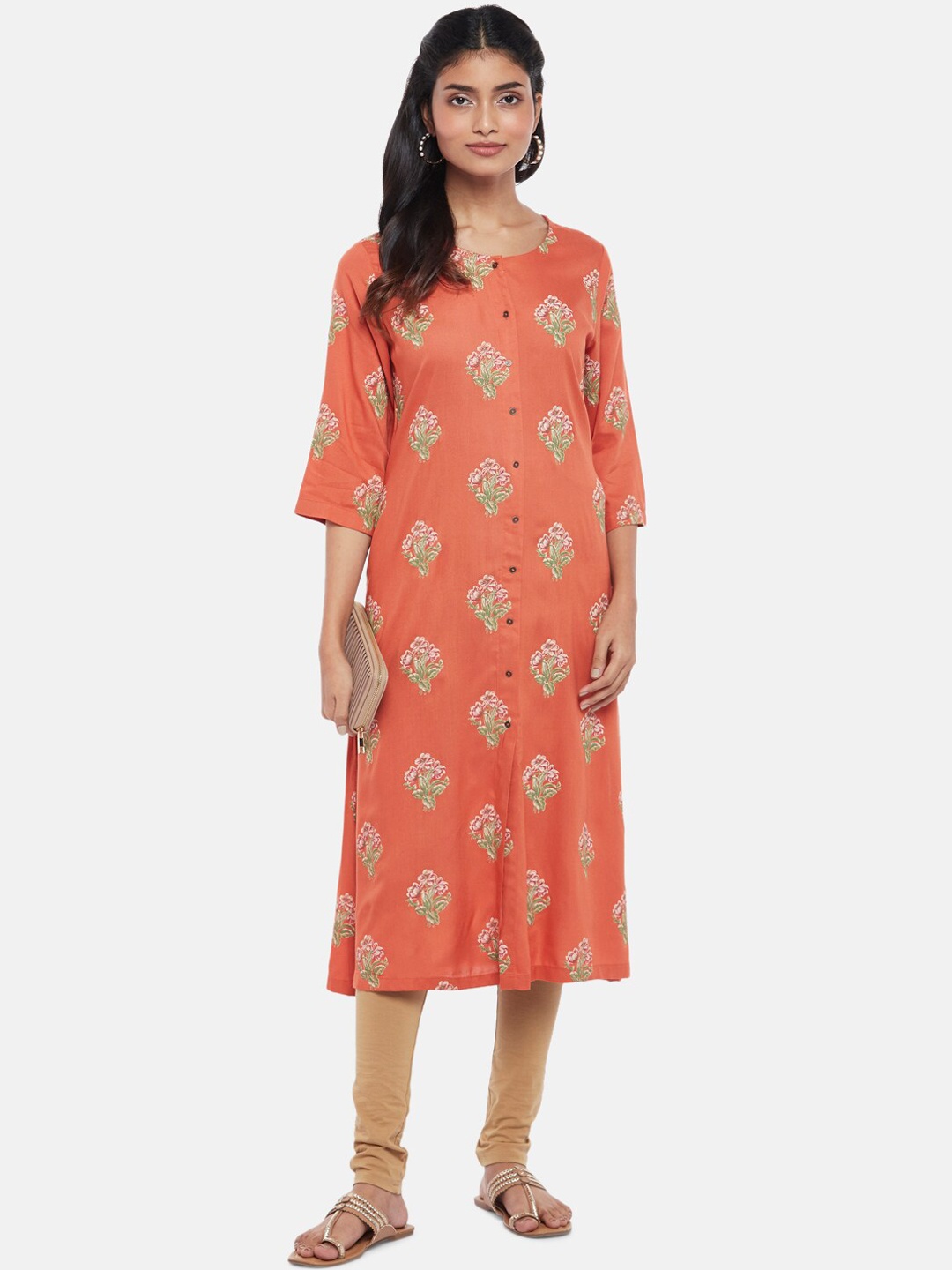 

RANGMANCH BY PANTALOONS Women Pink Ethnic Motifs Printed Kurta