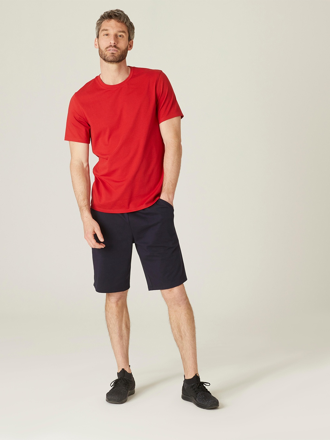 

NYAMBA By Decathlon Men Red Short Sleeves Round Neck Sports T-shirt
