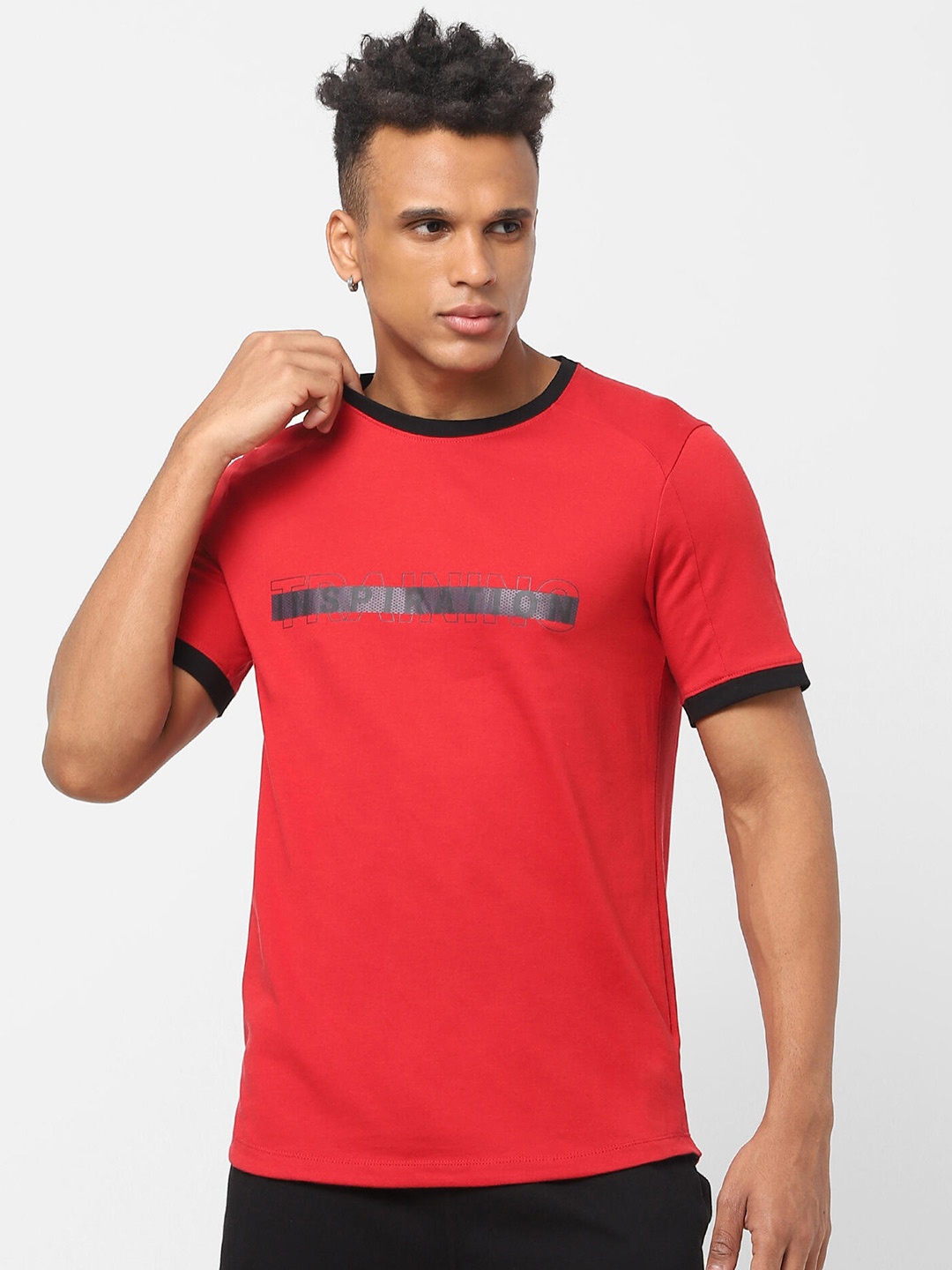

NYAMBA By Decathlon Men Red Typography Printed T-shirt