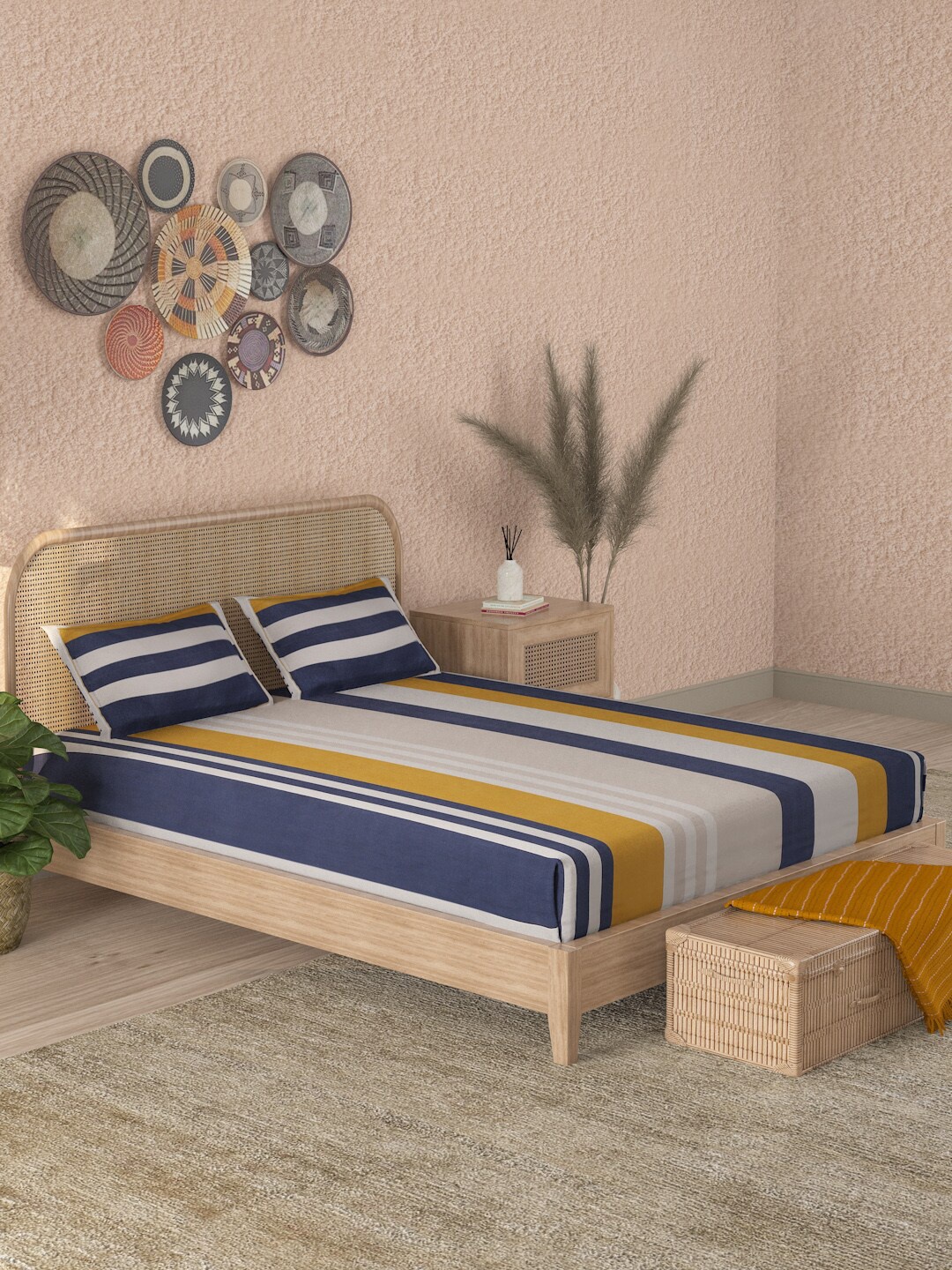 

Sangria Unisex Multi Bedsheets, Blue