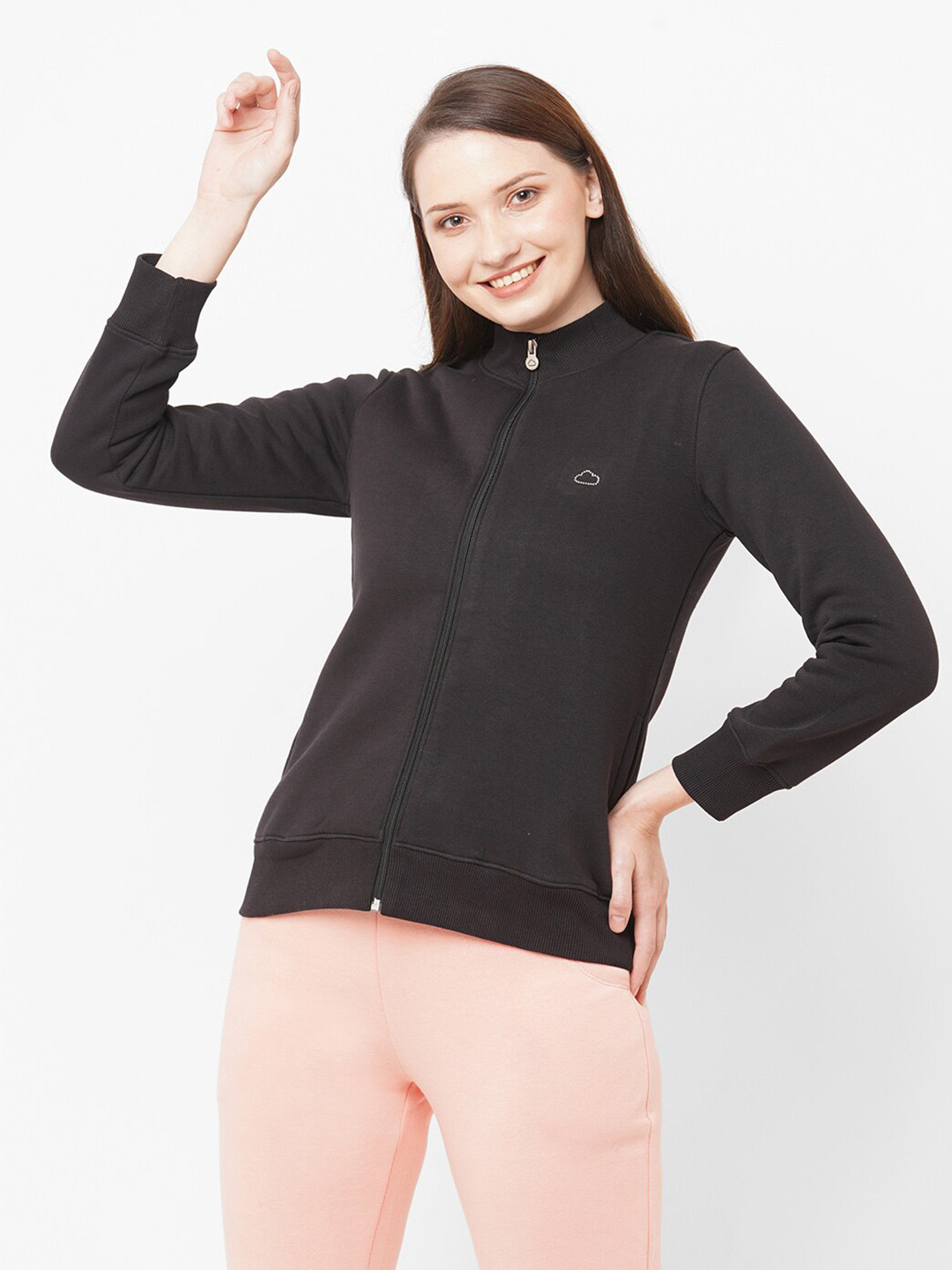 

Sweet Dreams Plus Size Women Solid Cotton Sweatshirt, Black