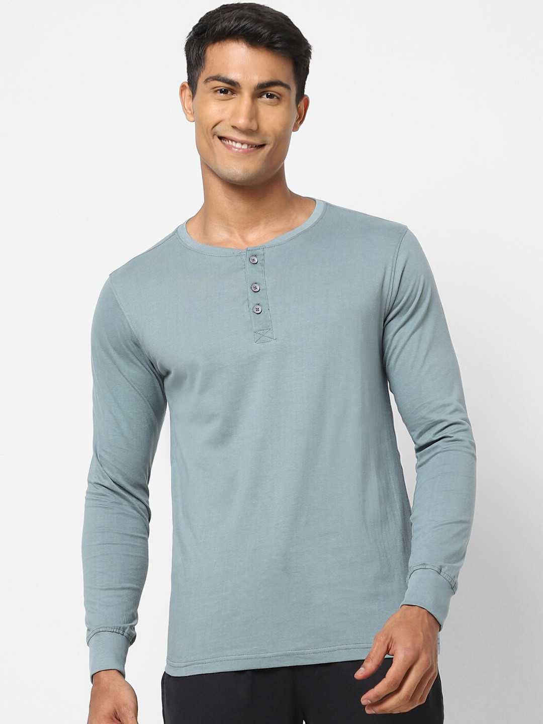 

Ajile by Pantaloons Men Blue Solid Lounge T-shirts