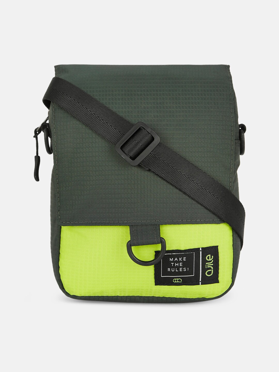 

Ajile by Pantaloons Men Green Colourblocked Messenger Bag