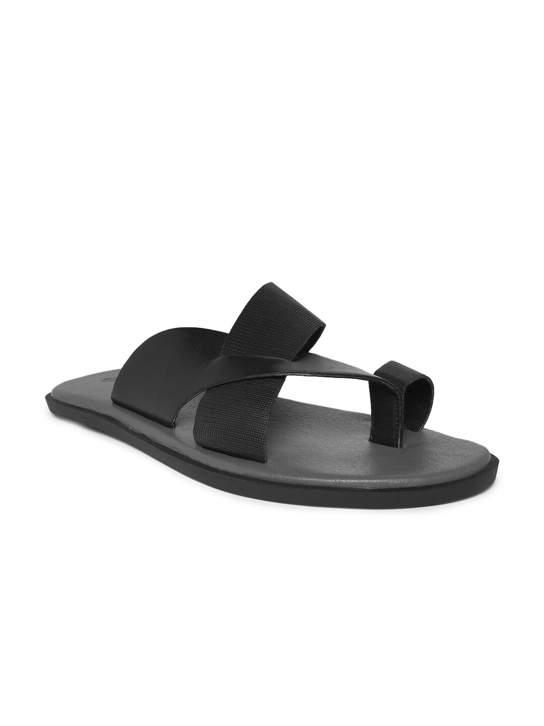

BYFORD by Pantaloons Men Black PU Comfort Sandals