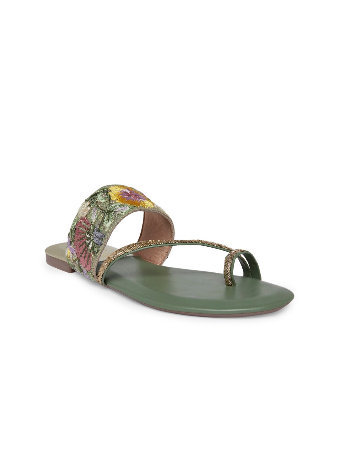 

Forever Glam by Pantaloons Women Printed One Toe Flats, Green