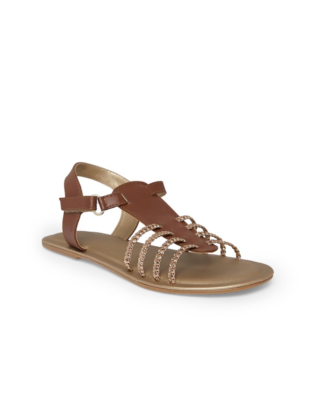 

Pantaloons Junior Girls Brown Open Toe Flats