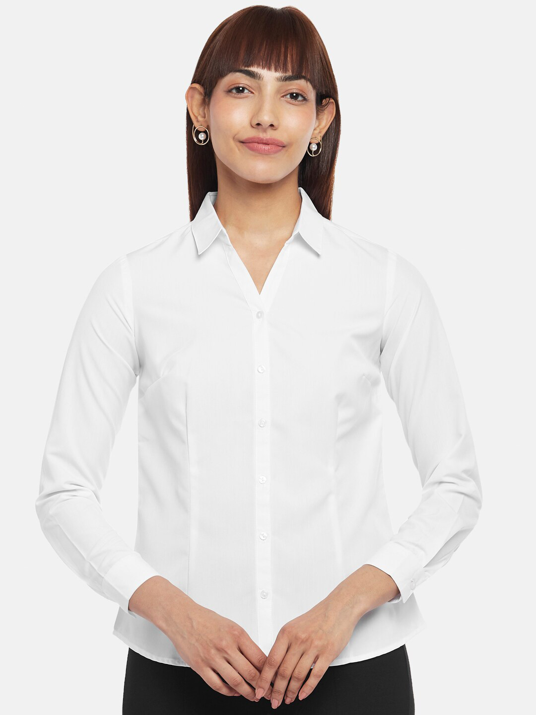 

Annabelle by Pantaloons Women Solid Formal Shirt, White