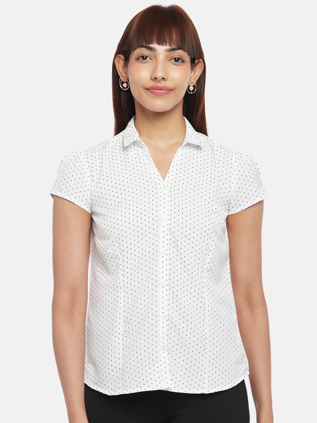 

Annabelle by Pantaloons Women Off White Printed Formal Shirt