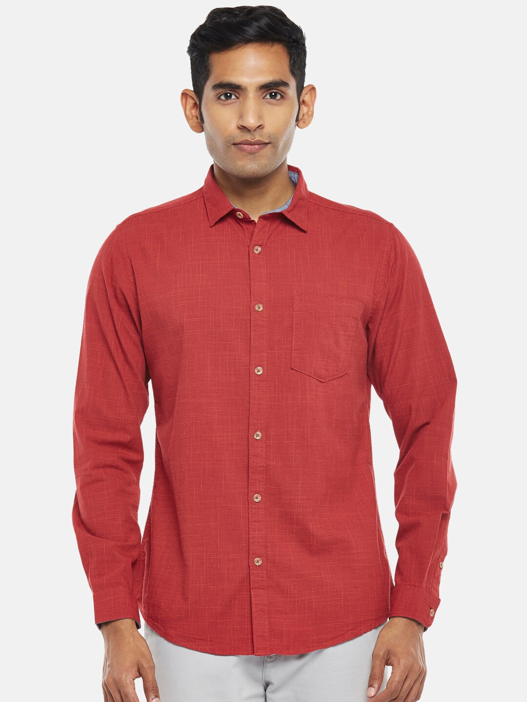 

BYFORD by Pantaloons Men Red Casual Shirt